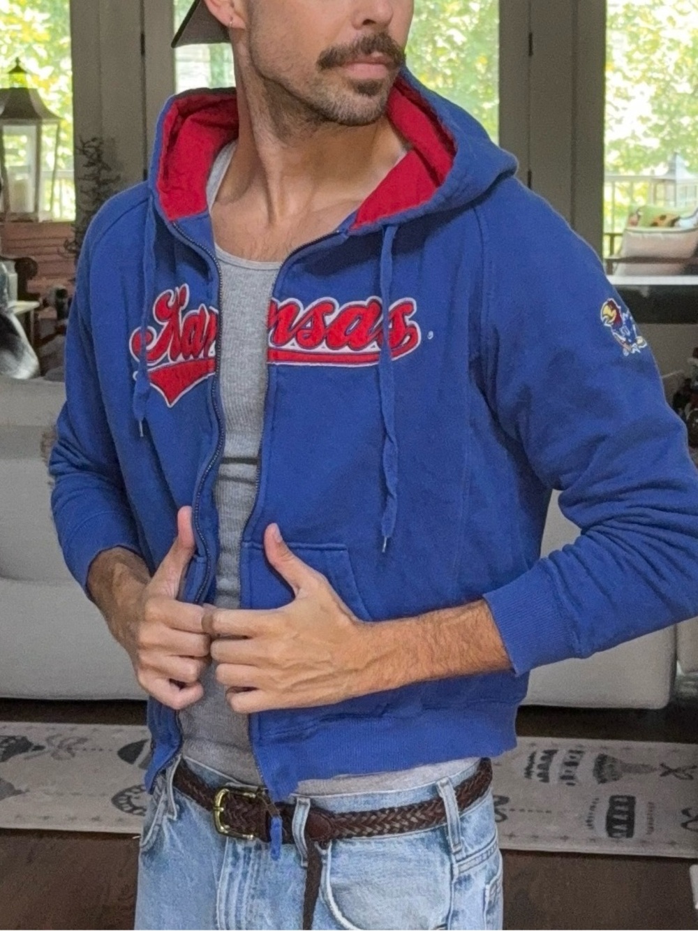 Kansas Jayhawks Embroidered Zip Hoodie ❤️